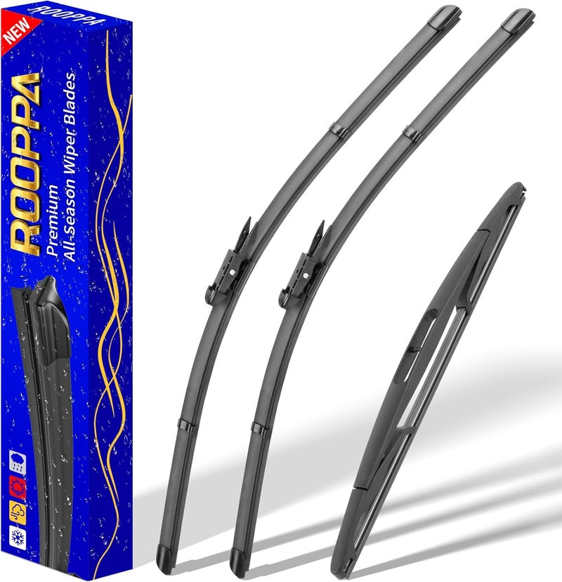 Rooppa 3 wipers Replacement for 2012-2017 Buick Enclave, Windshield Wiper Blades Original Equipment Replacement - 24"/21"/12" (Set of 3) Pinch Tap - Image 1